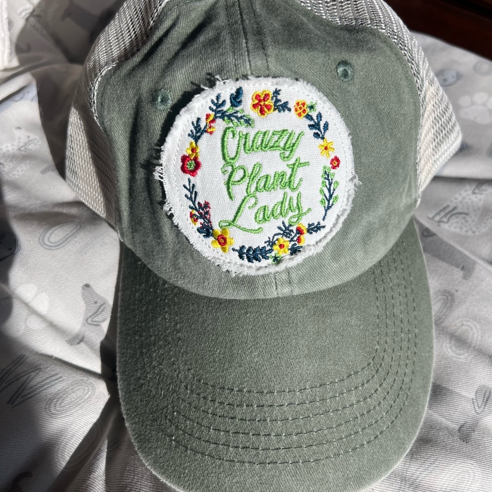 “CRAZY PLANT LADY”embroidered ball cap by MARKET & LAYNE w/mesh & adjustable NWT - Picture 8 of 15